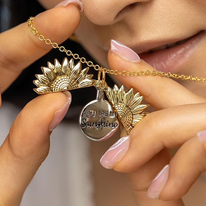 BUY 1 GET 1 FREE--You Are My Sunshine Sunflower Necklace