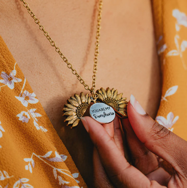 BUY 1 GET 1 FREE--You Are My Sunshine Sunflower Necklace