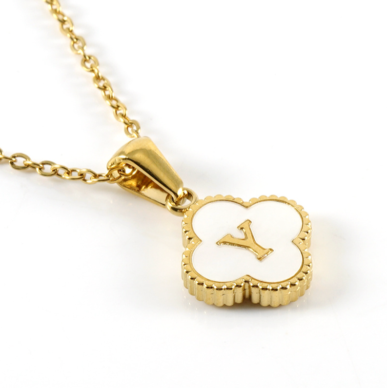 Flash Sale 49% Off Ends Tonight--18K Clover Letter Necklace