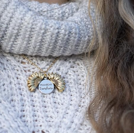 BUY 1 GET 1 FREE--You Are My Sunshine Sunflower Necklace