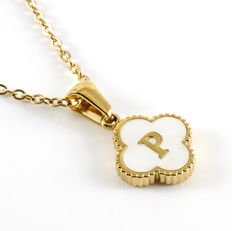 Flash Sale 49% Off Ends Tonight--18K Clover Letter Necklace