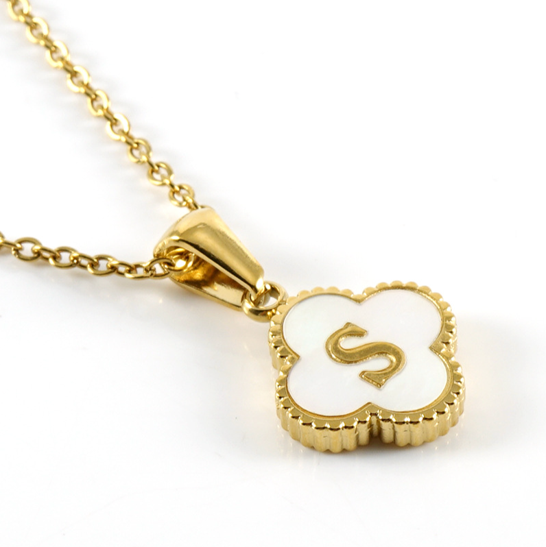 Flash Sale 49% Off Ends Tonight--18K Clover Letter Necklace