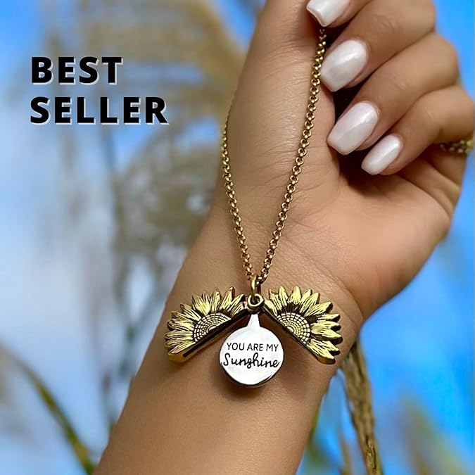 BUY 1 GET 1 FREE--You Are My Sunshine Sunflower Necklace
