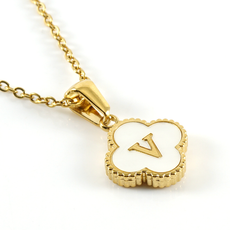 Flash Sale 49% Off Ends Tonight--18K Clover Letter Necklace