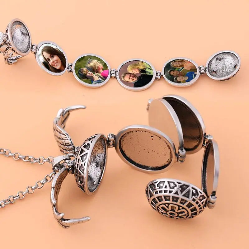BUY 1 GET 1 FREE--Angel Wing Photo Locket Necklace