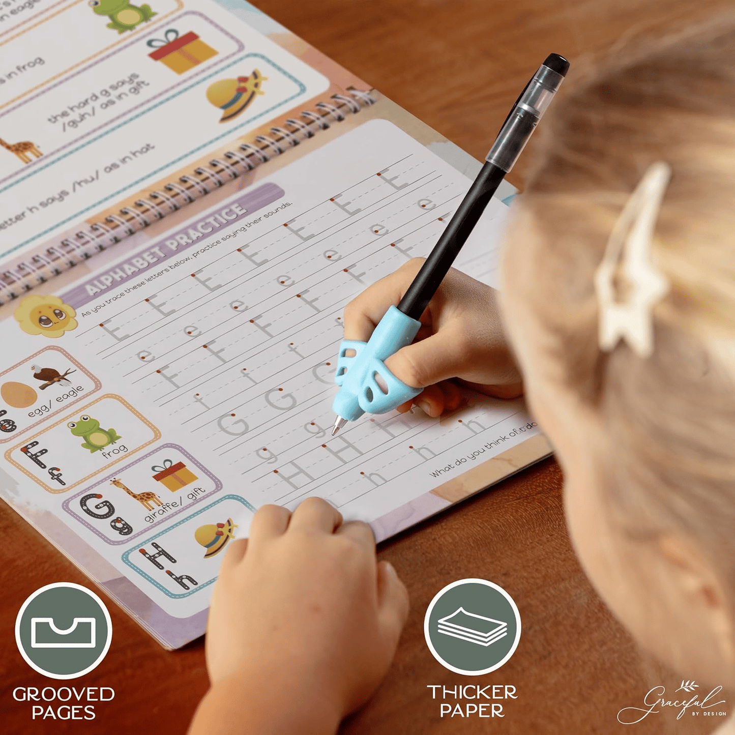 🔥Last Day 50% OFF - 📚✨Grooved Handwriting Practice Books for Kids 3-5
