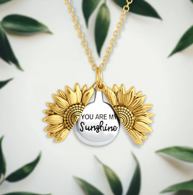 BUY 1 GET 1 FREE--You Are My Sunshine Sunflower Necklace