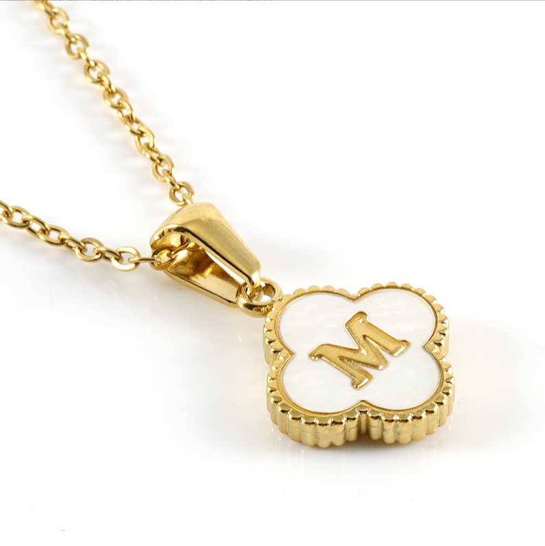Flash Sale 49% Off Ends Tonight--18K Clover Letter Necklace
