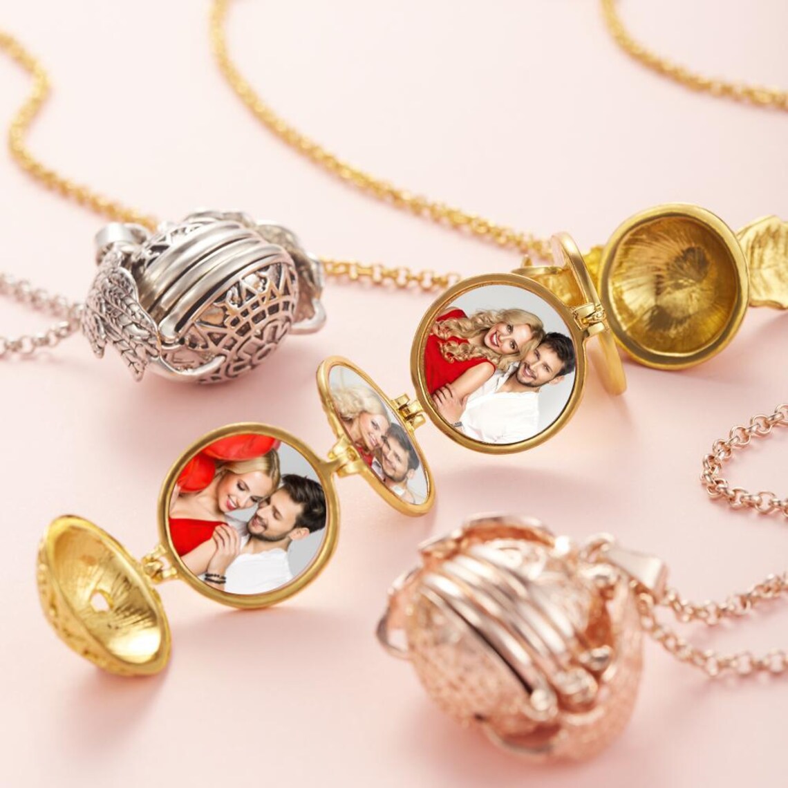 BUY 1 GET 1 FREE--Angel Wing Photo Locket Necklace