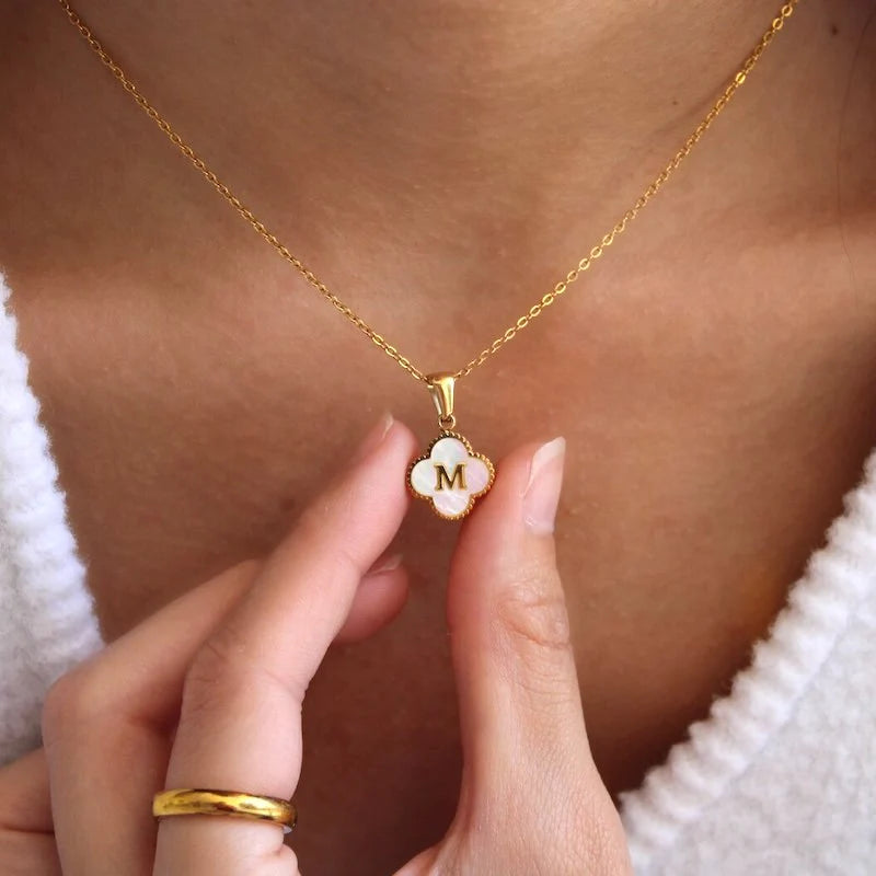 Flash Sale 49% Off Ends Tonight--18K Clover Letter Necklace
