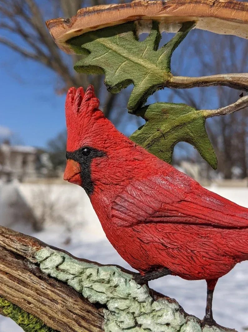 š„LAST DAY 50% OFF - Solid Wood Handmade 3D Cardinal Carvingš¦