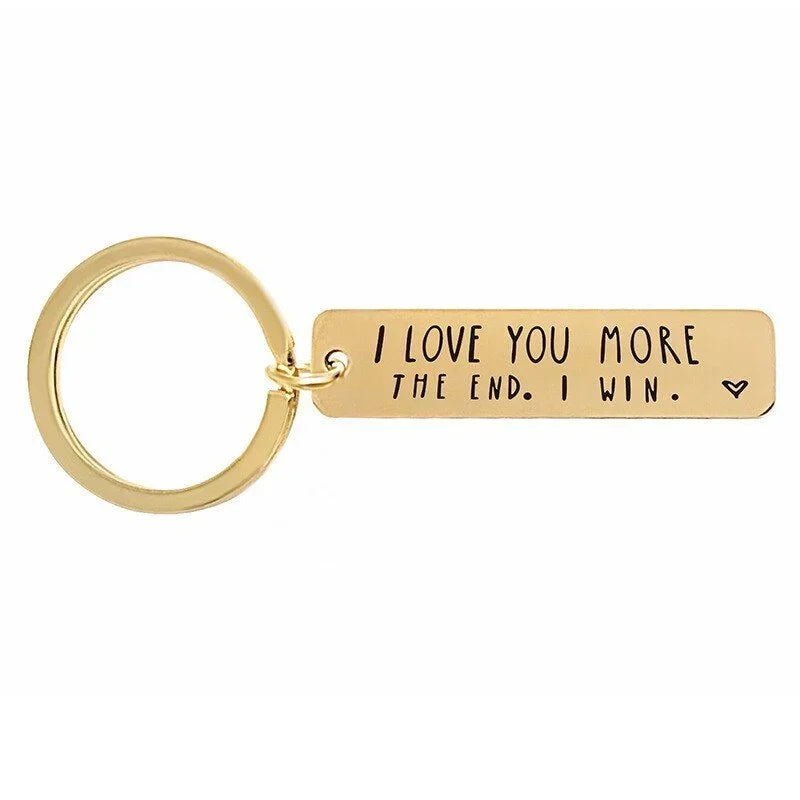 BUY 1 GET 1 FREE TODAY🥳⇝💓 "I Love You More The End I Win"Funny Birthday Keychain