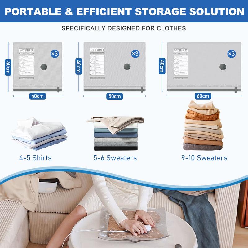 🔥LAST DAY SALE 49% OFF - 9-Pack Vacuum Travel Bags with USB Pump