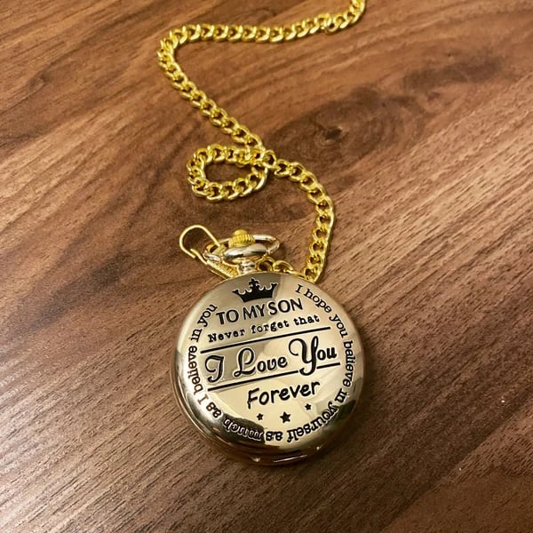 ๐Early Father's Day Sale 49% OFF-๐"TO MY SON/ DAUGHTER/" Quartz Pocket Chain Watch