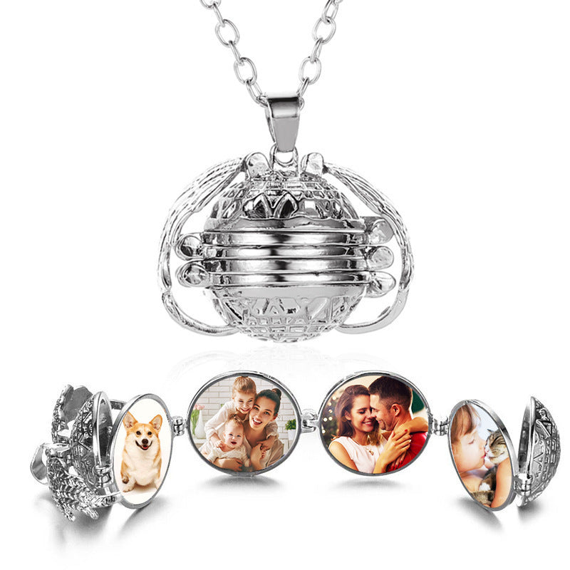 BUY 1 GET 1 FREE--Angel Wing Photo Locket Necklace