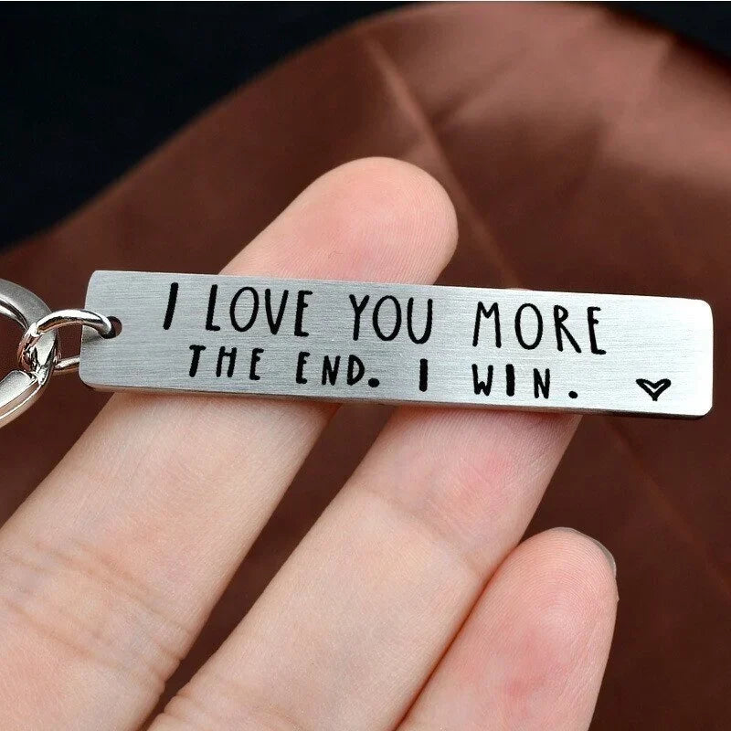 BUY 1 GET 1 FREE TODAY🥳⇝💓 "I Love You More The End I Win"Funny Birthday Keychain