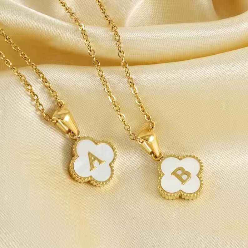 Flash Sale 49% Off Ends Tonight--18K Clover Letter Necklace