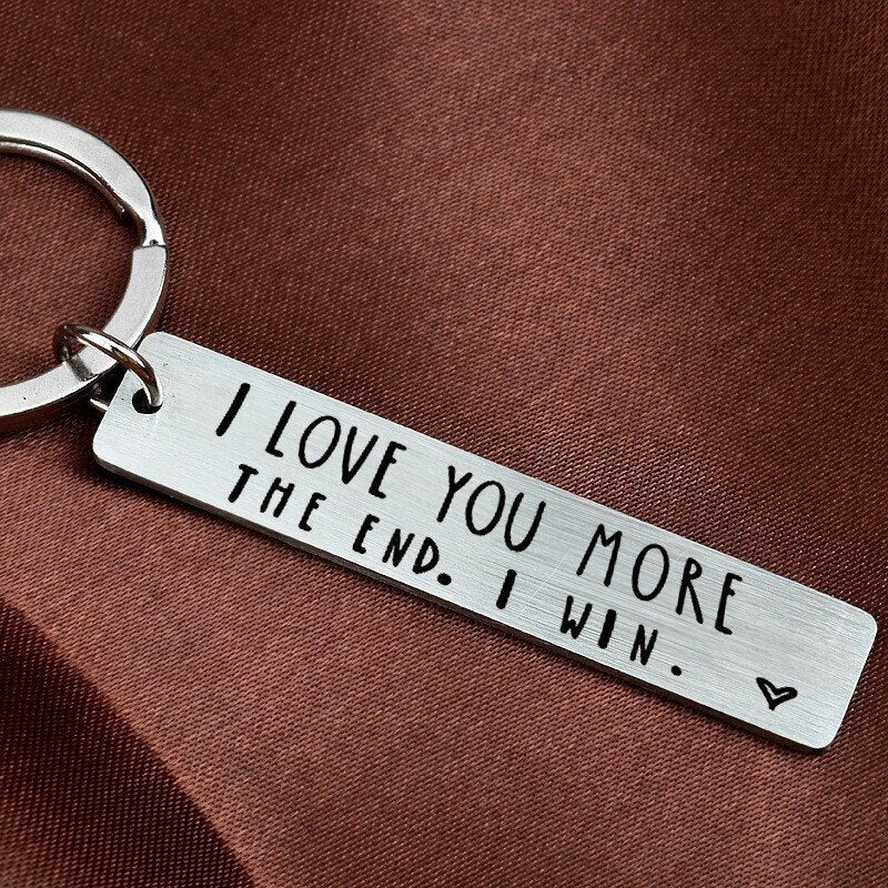 BUY 1 GET 1 FREE TODAY🥳⇝💓 "I Love You More The End I Win"Funny Birthday Keychain