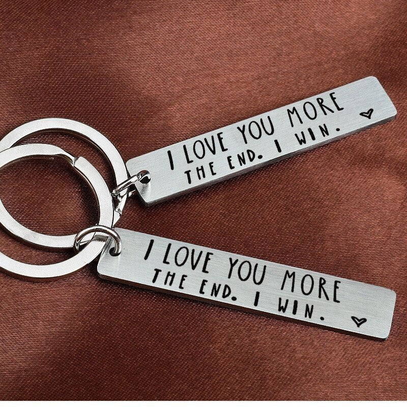 BUY 1 GET 1 FREE TODAY🥳⇝💓 "I Love You More The End I Win"Funny Birthday Keychain