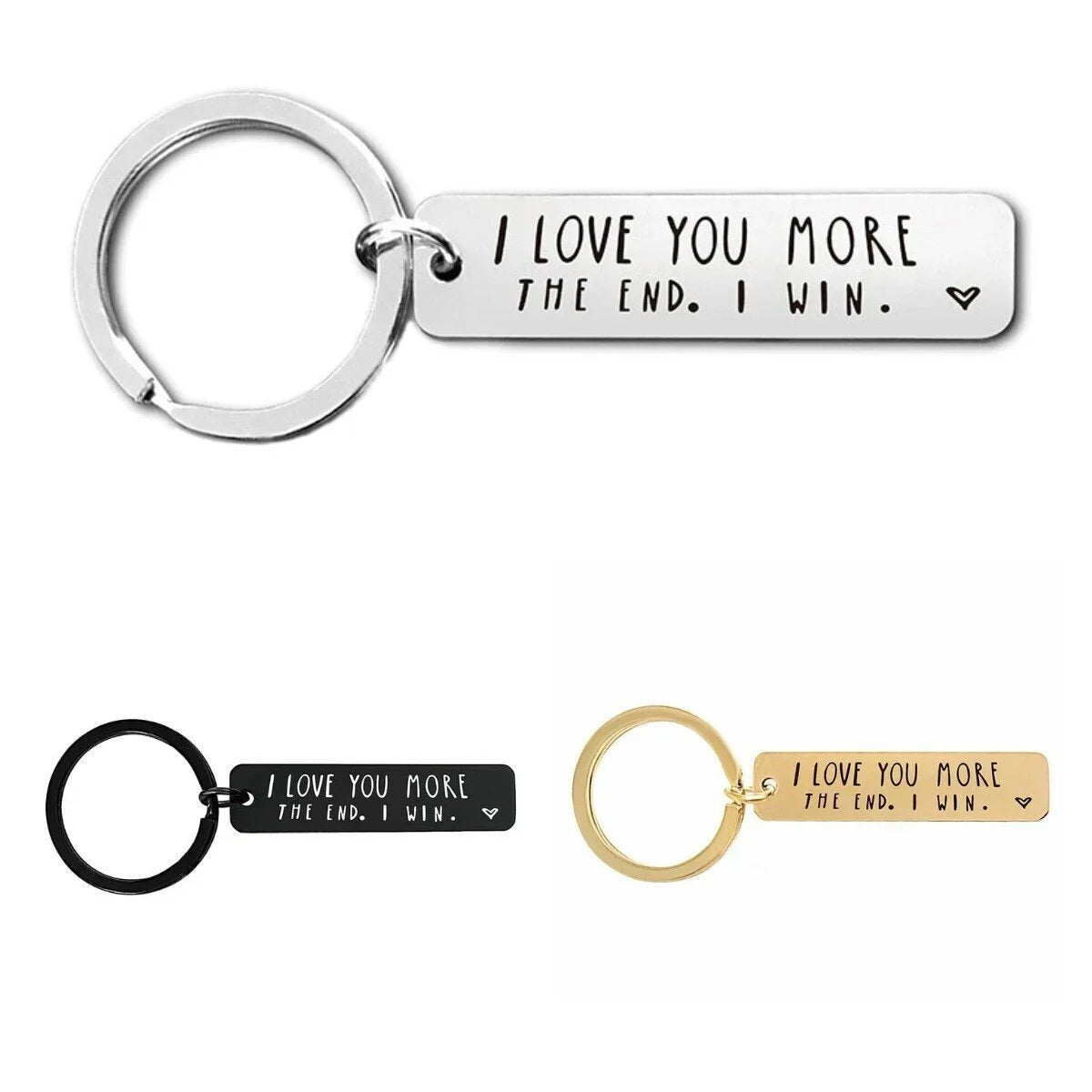 BUY 1 GET 1 FREE TODAY🥳⇝💓 "I Love You More The End I Win"Funny Birthday Keychain