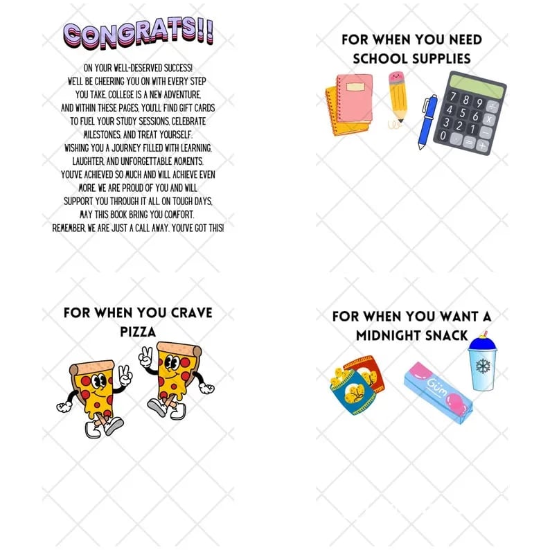 🔥Last day: Buy 3 Get 1 Free👩🎓🎁College Survival Gift Card Book