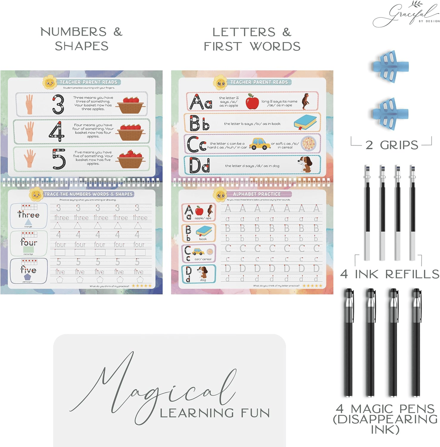 🔥Last Day 50% OFF - 📚✨Grooved Handwriting Practice Books for Kids 3-5