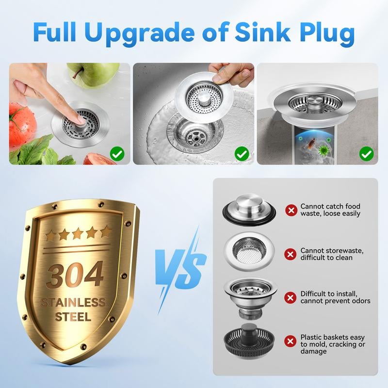 🎁Last Day Promotion 49% OFF - -3-in-1 Kitchen Sink Drain Strainer