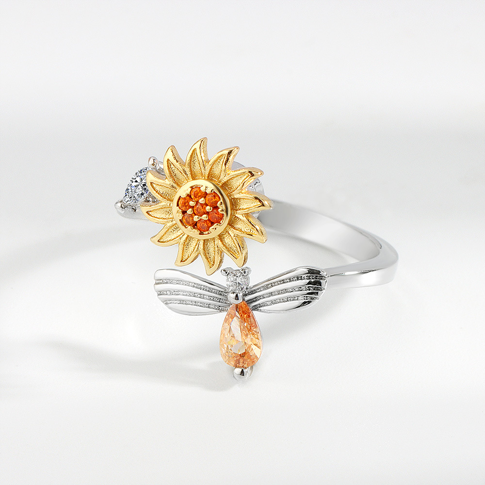 Sun + Bee Anxiety Relief Ring w/ Personal Card