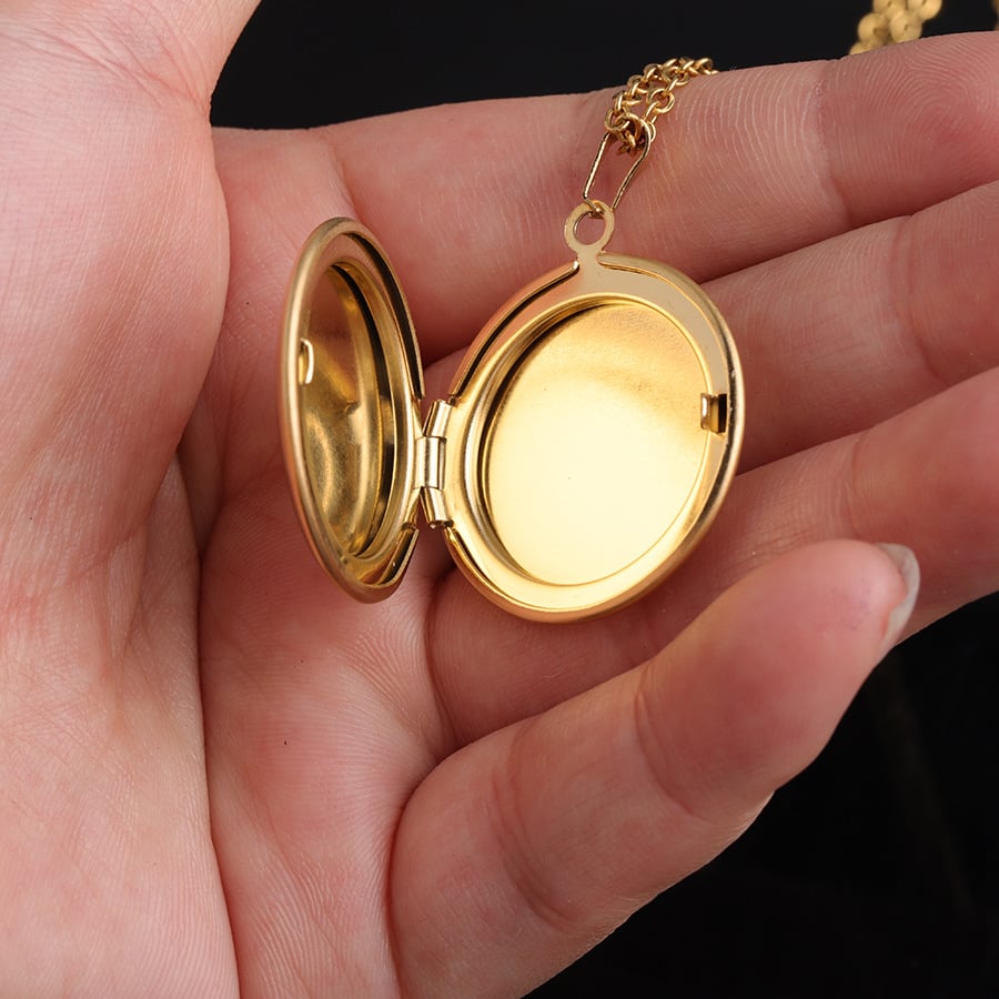 BUY 1 GET 1 FREEšLocket Necklace with Photo ā¢ Engraved Oval Necklace ā¢ Memorial Jewelry ā¢ Mother's Day Gift