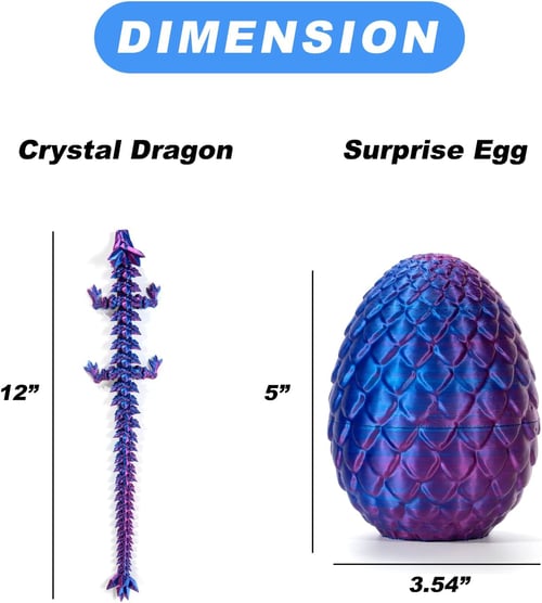 ๐3D-Printed Articulated Crystal Dragon