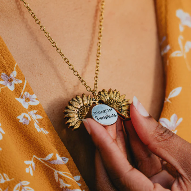 Early Christmas Sale--BUY 1 GET 1 FREE--You Are My Sunshine Sunflower Necklace