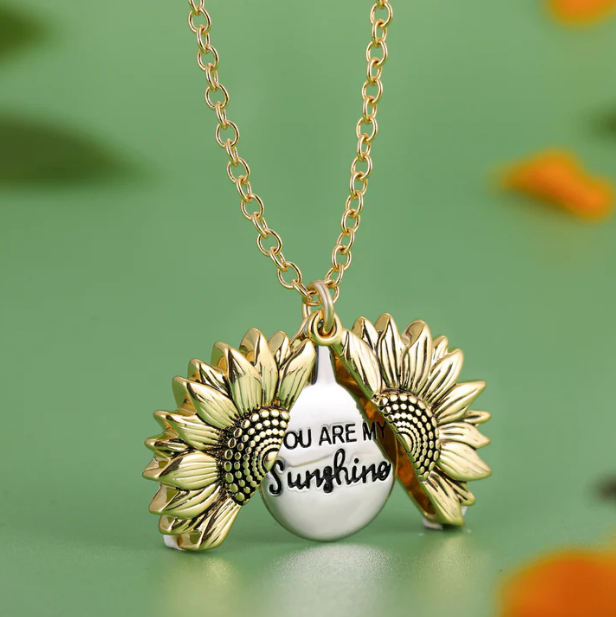 Early Christmas Sale--BUY 1 GET 1 FREE--You Are My Sunshine Sunflower Necklace