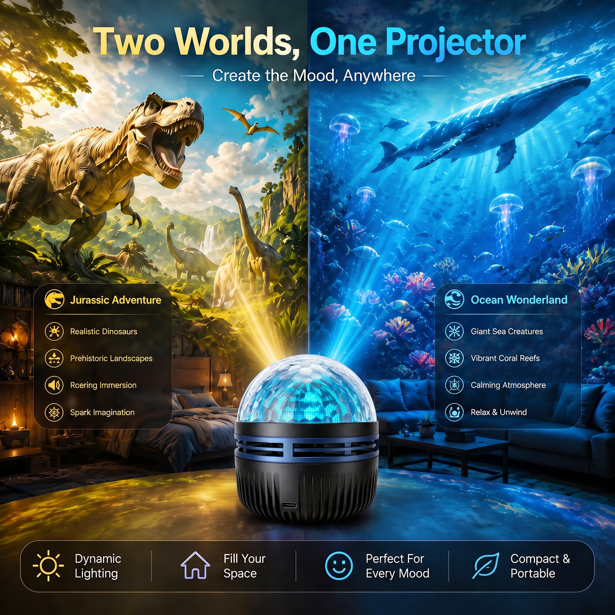 🔥Last Day 50% OFF🎁 - 360° Smart Holographic Starry Sky Projector (HD Smart Dynamic)