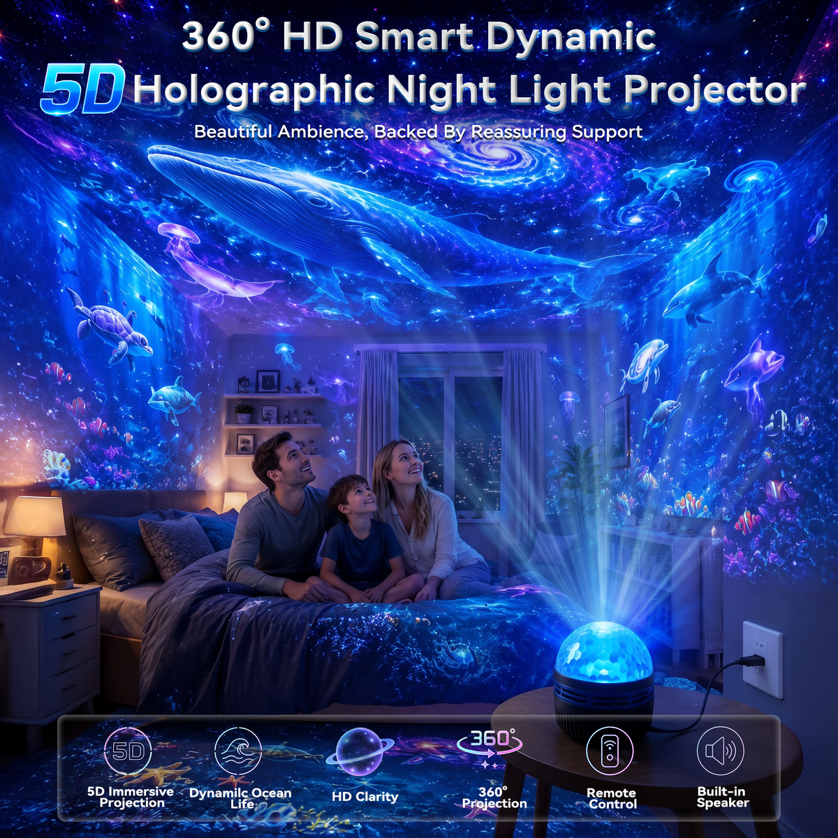🔥Last Day 50% OFF🎁 - 360° Smart Holographic Starry Sky Projector (HD Smart Dynamic)