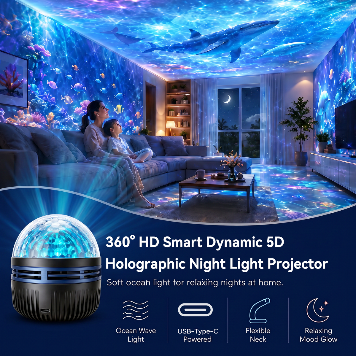 🔥Last Day 50% OFF🎁 - 360° Smart Holographic Starry Sky Projector (HD Smart Dynamic)