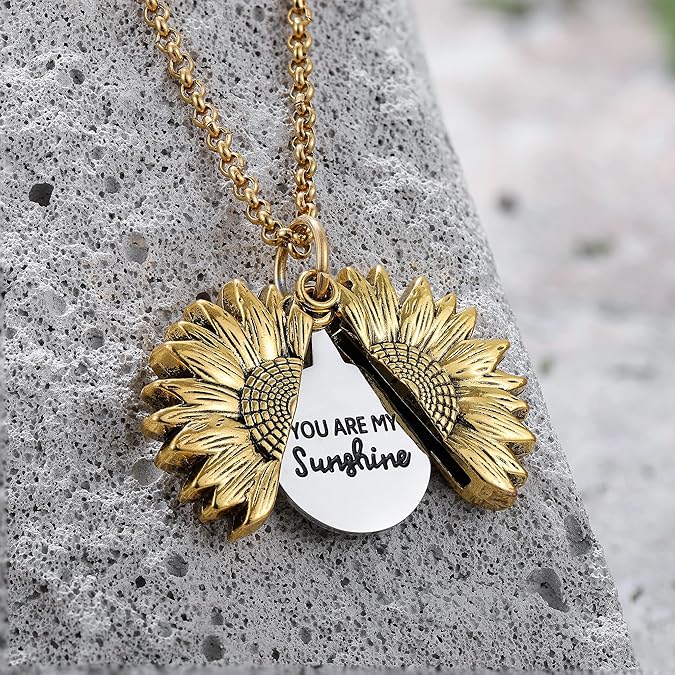 Early Christmas Sale--BUY 1 GET 1 FREE--You Are My Sunshine Sunflower Necklace