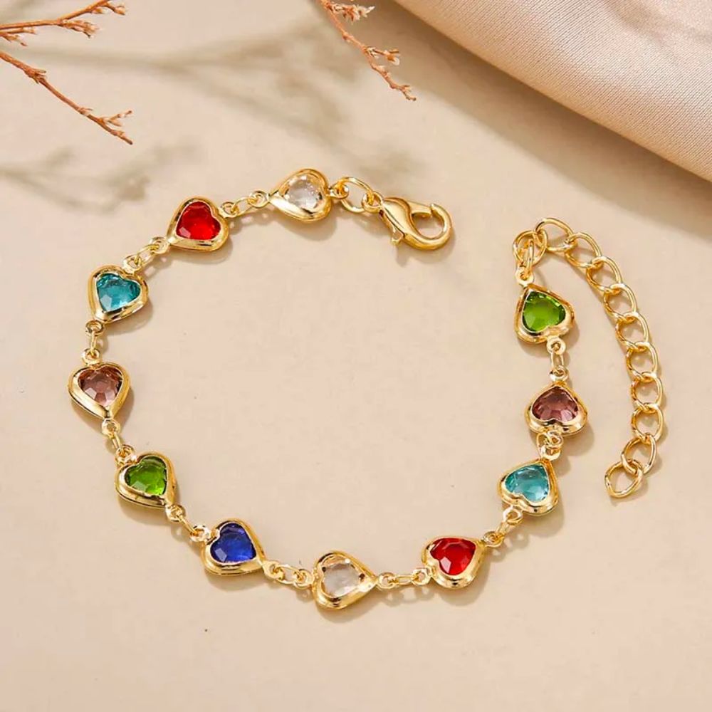 COLORFUL HEART BRACELET (ADJUSTABLE)