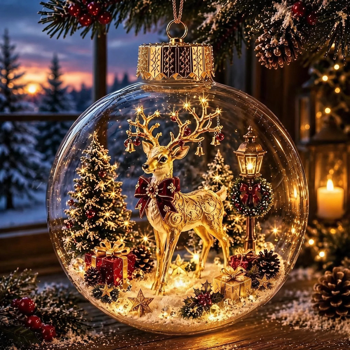 🎄Last Day 49% OFF -  Glowing Christmas Story Ornament – Light-Up Mini Holiday Scene