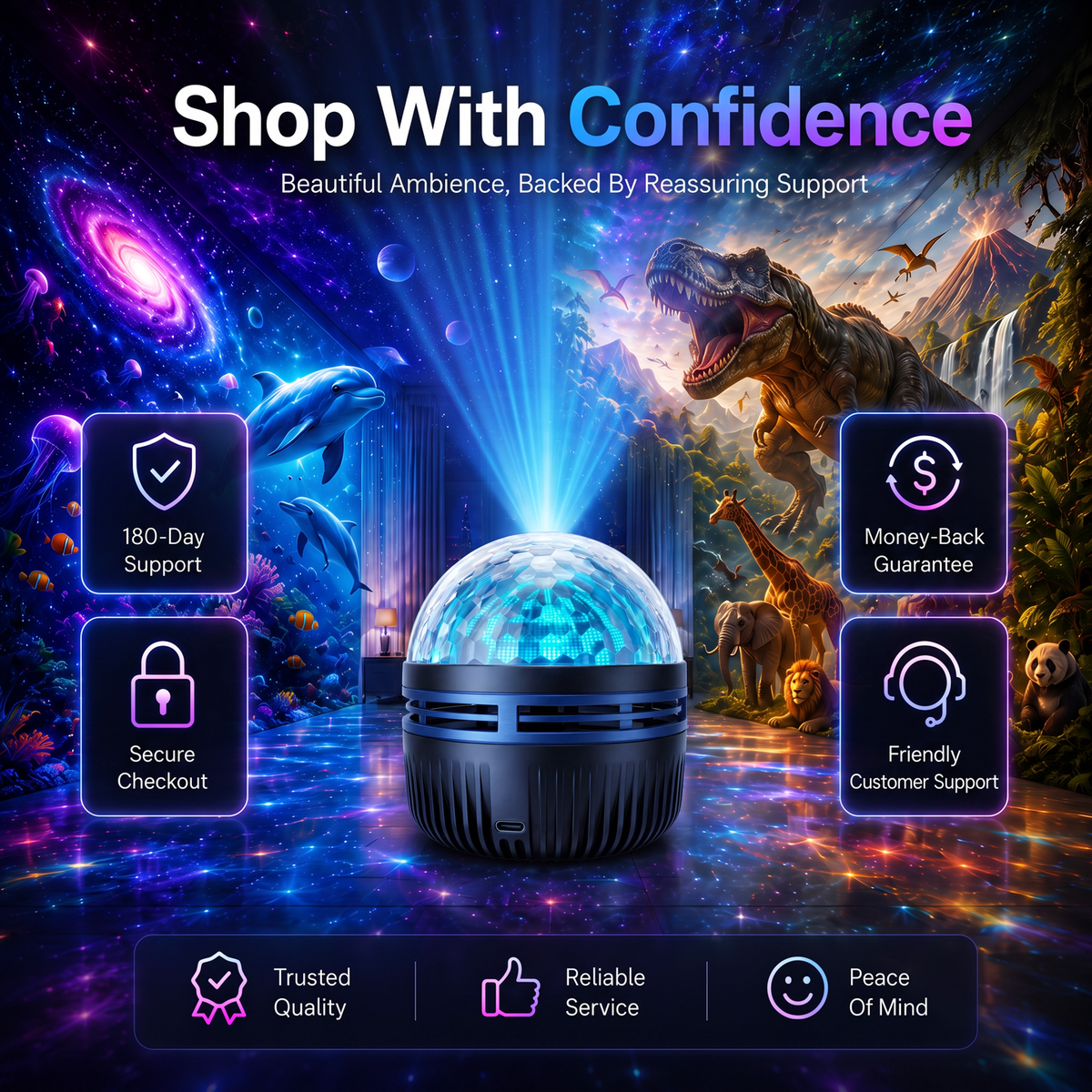 🔥Last Day 50% OFF🎁 - 360° Smart Holographic Starry Sky Projector (HD Smart Dynamic)