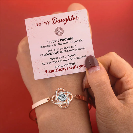 BUY 1 GET 1 FREE--For Daughter - I Am Always With You Diamond Knot Bracelet