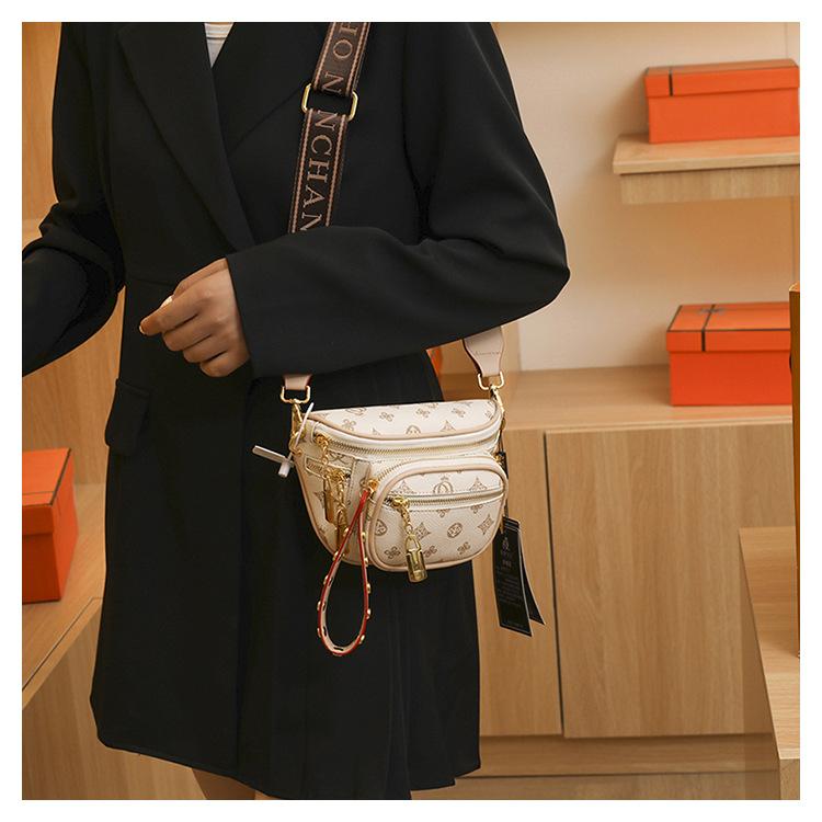 Women's PU Leather Adjustable Crossbody Bag - Lightweight Chest Sling Bag, Large Capacity Casual Fashion Trending Fanny Accessory, Casual Fashion Bag