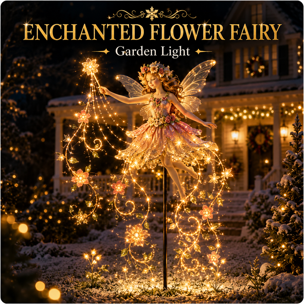 🎁Today Save 50% OFF ✨ 🧚 Enchanted Flower Fairy Solar Garden Light – Magical Cascading Glow