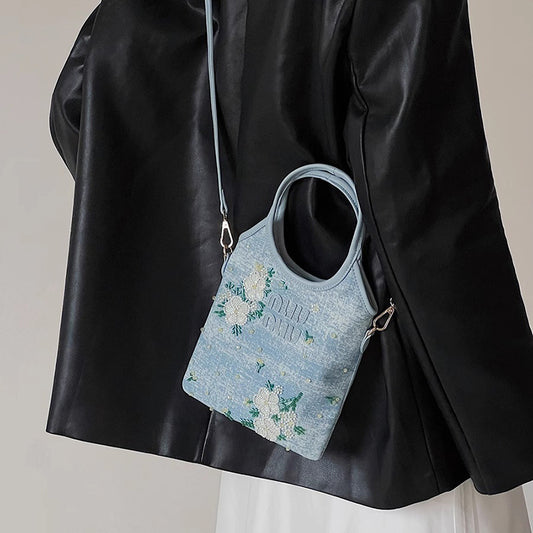 Embroidered Denim Tote Bag — 2025 New Arrival