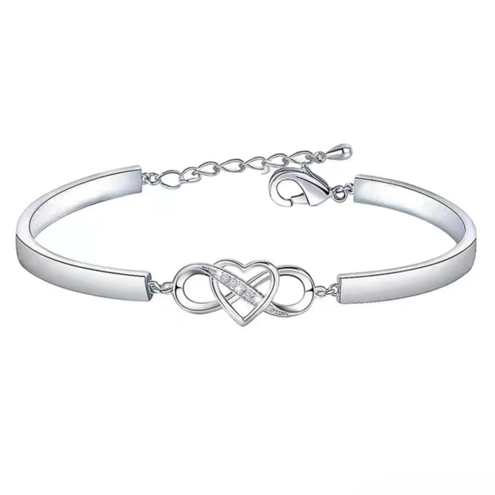 Early Christmas Sale--BUY 1 GET 1 FREE--Mother & Daughter Forever Linked Together Double Heart Bracelet