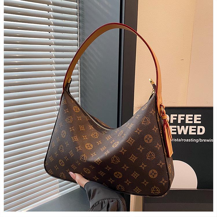 Slouchy Vintage Printed Hobo Bag Large Vegan Leather Commuter Tote for Women
