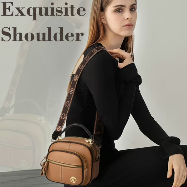 🎁Hot Sale 80% OFF⏳Classic Multifunctional Compartments Adjustable Wide Shoulder Strap PU Leather Crossbody Bag