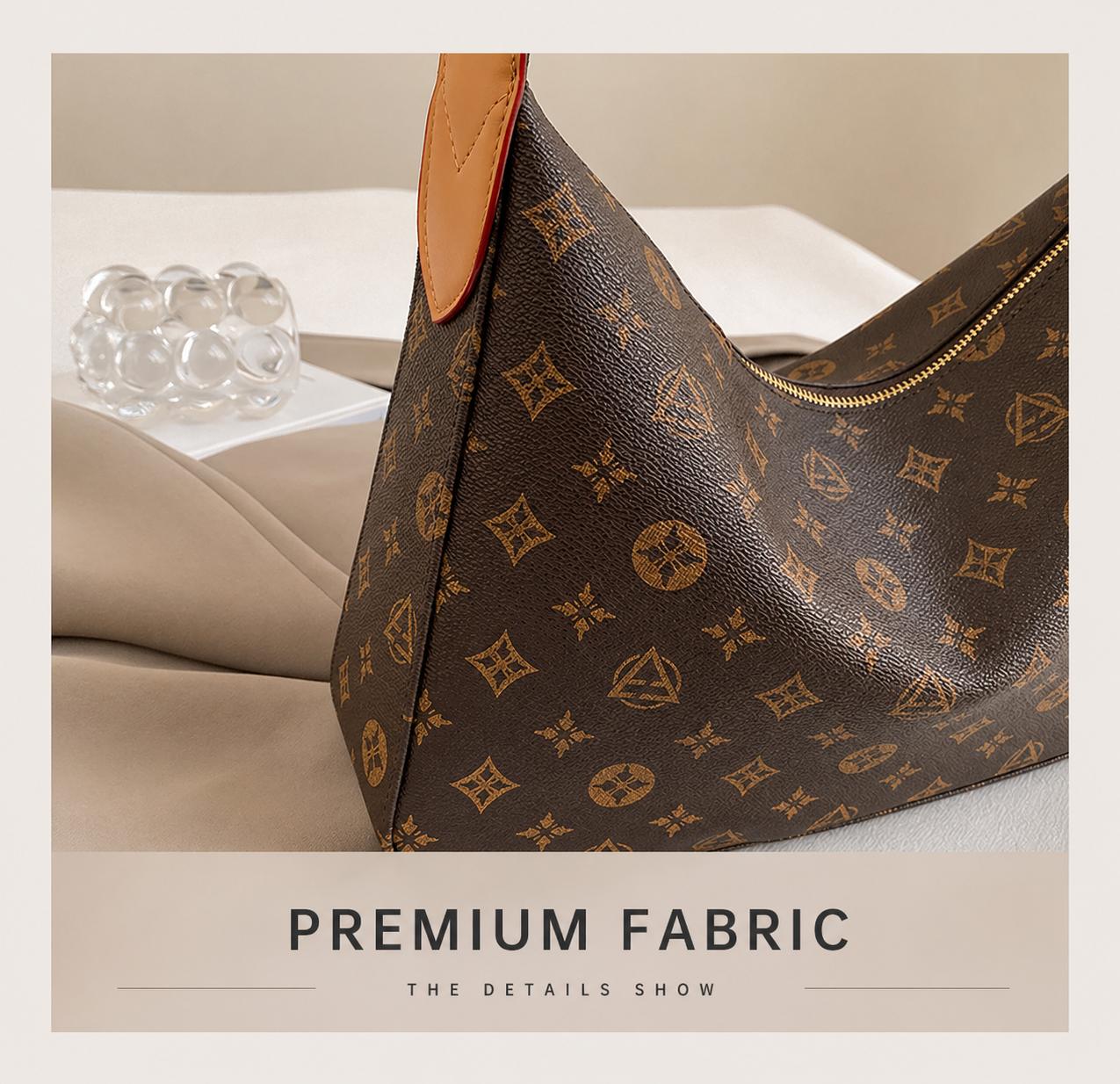 Slouchy Vintage Printed Hobo Bag Large Vegan Leather Commuter Tote for Women