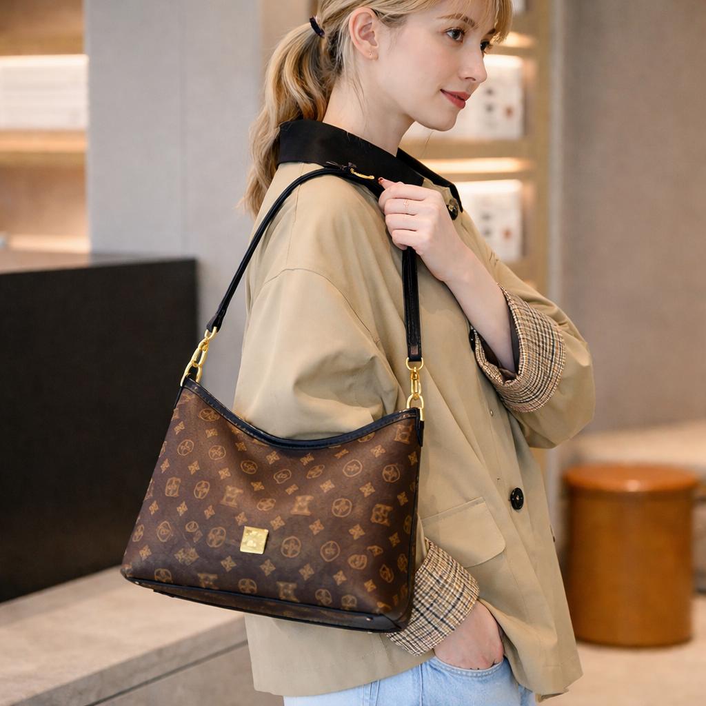 Retro Tote Bag for Women, Commuter Shoulder Bag, Versatile Crossbody Bag, High-End Large Capacity Bag for Women