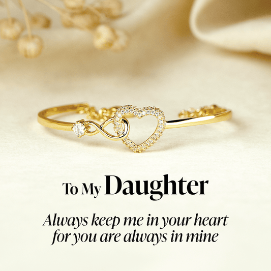 BUY 1 GET 1 FREE--For Daughter- Always In My Heart - Infinity Heart Bracelet