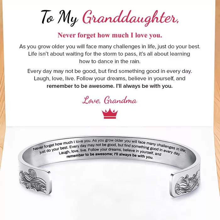 To My Granddaughter, I Will Always Be With You Bracelet